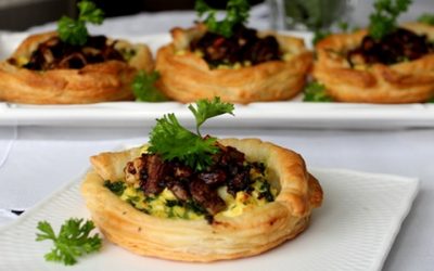 Пити со печурки, спанаќ и ракити