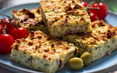 Лисната пита со печурки и сланина